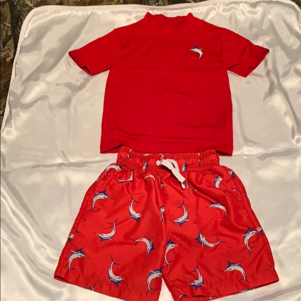 Swimming trunks and top